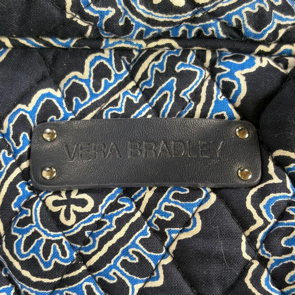 Retired Vera Bradley Blue Bandanna Quilted Cosmetic Bag Paisley Travel Organizer